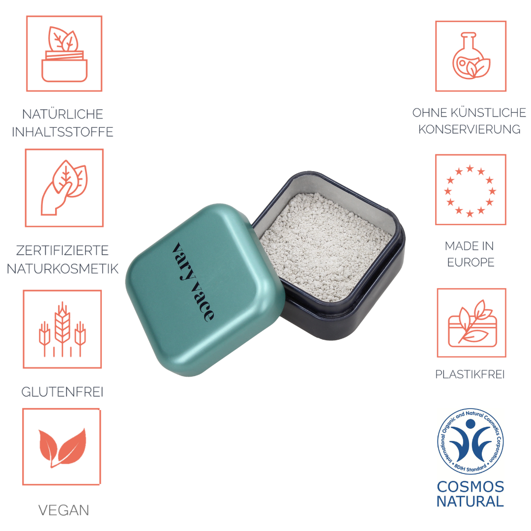Eyeshadow / Lidschatten, langanhaltend, vegan, tierversuchsfrei, ohne Nano- und Mikroplastik Partikel, für alle Hauttypen geeignet ohne Öle / Fette, ohne Parfüm, ohne Alkohol, hormonfrei / zero waste, plastikfrei