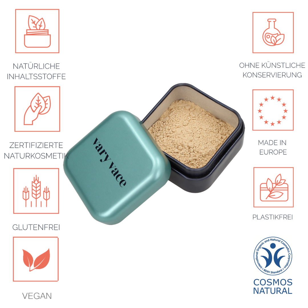 Eyeshadow / Lidschatten, langanhaltend, vegan, tierversuchsfrei, ohne Nano- und Mikroplastik Partikel, für alle Hauttypen geeignet ohne Öle / Fette, ohne Parfüm, ohne Alkohol, hormonfrei / zero waste, plastikfrei