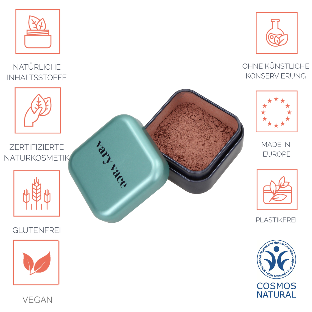 Eyeshadow / Lidschatten, langanhaltend, vegan, tierversuchsfrei, ohne Nano- und Mikroplastik Partikel, für alle Hauttypen geeignet ohne Öle / Fette, ohne Parfüm, ohne Alkohol, hormonfrei / zero waste, plastikfrei