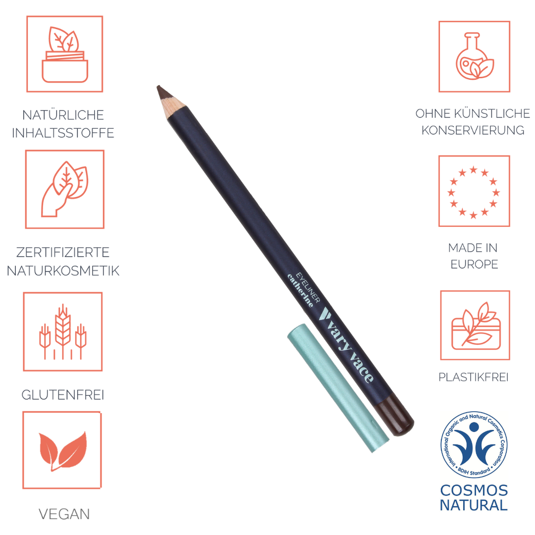 Eyeliner / Kajal; plastikfrei, leicht zu verblenden für z.B. Smokey Eyes, starke Pigmentierung,  made in Germany vegan, weiche und pflegende Textur, zertifizierte Naturkomsetik made in Germany,