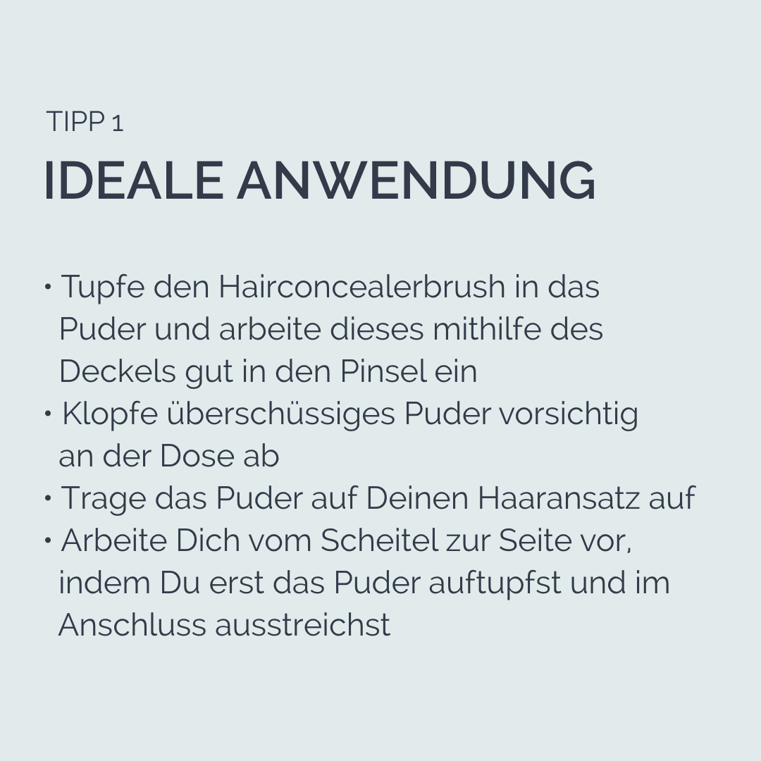 Hairconcealer; natürlicher Ansatzpuder zum Kaschieren des Haaransatzes / Verdichtung des Haares /Schütthaar, langanhaltend, vegan, tierversuchsfrei, ohne Nano- und Mikroplastik Partikel, ohne Öle, ohne Parfüm, zero waste, plastikfrei