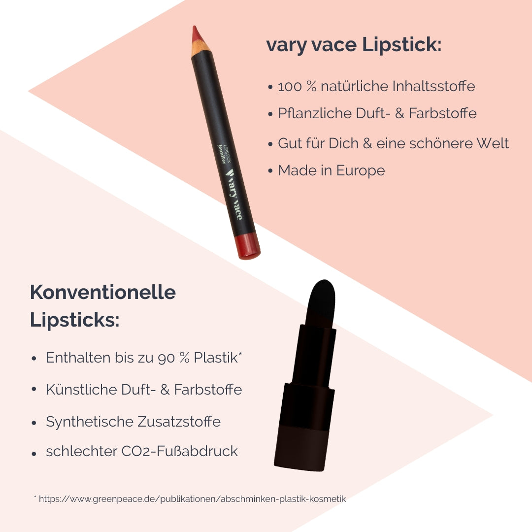 Lipliner / Konturenstift; langanhaltend, farbintensiv, weiche und pflegende Textur, ohne Konservierungs-mittel und Nanopartikel, tierversuchsfrei, zertifizierte Naturkosmetik made in germany